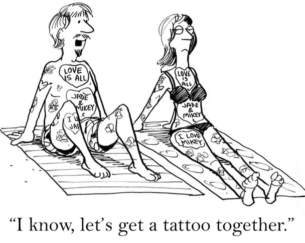 tatuointi yhdessä vaihteeksi
 - Vektori, kuva