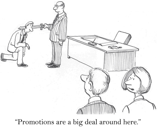 They make a big deal out of promotions - Vector, Image