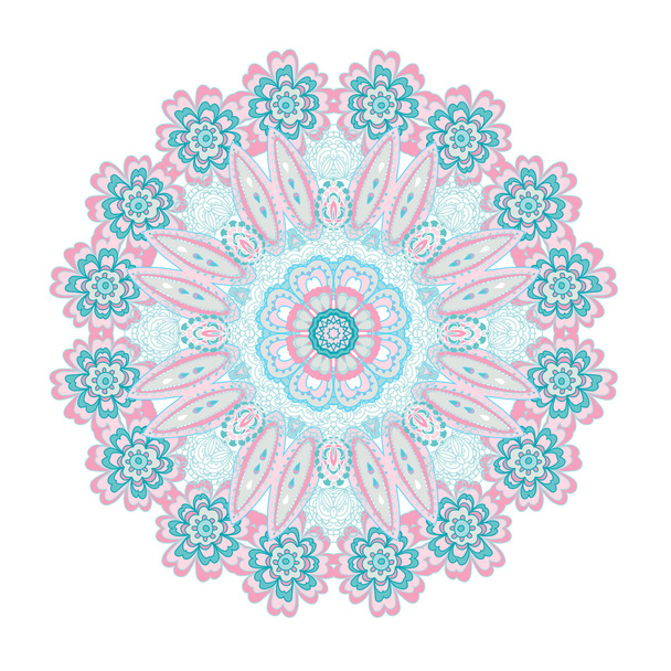 Pastel patterned mandala - Vetor, Imagem