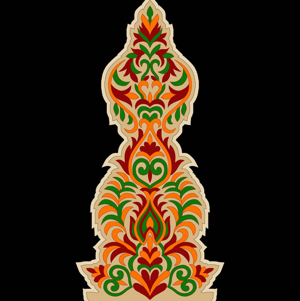 Ikat ricamo floreale paisley su sfondo bianco.Ikat modello etnico orientale tradizionale.Stile azteco disegno illustrazione astratta per texture, tessuto, abbigliamento, avvolgimento, decorazione, pareo, sciarpa - Foto, immagini