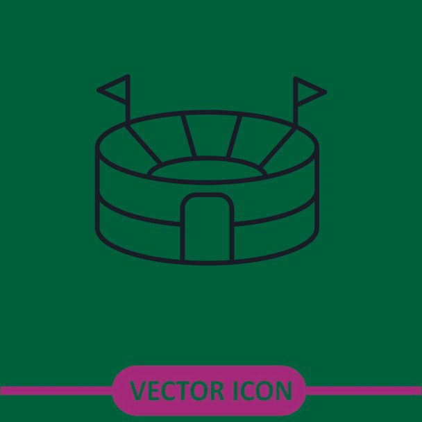 Векторна іконка стадіону, проста плоска лайнерна іконка стадіону на білому тлі. - Вектор, зображення