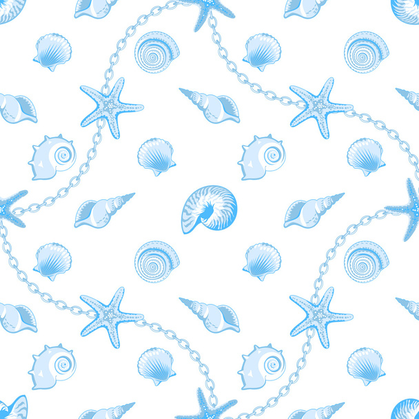 Seashells seamless pattern - Vektor, kép