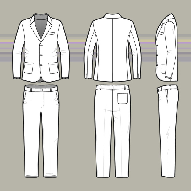 Απλή διαστασιολογικά ένα σακάκι και παντελόνι - Διάνυσμα, εικόνα
