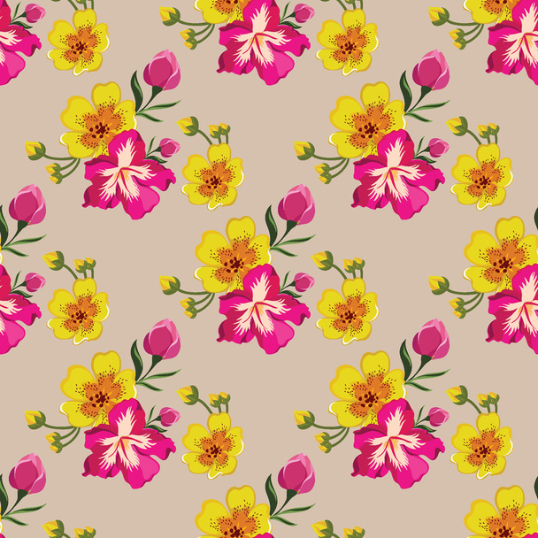 Seamless floral pattern with tropical flowers. - Vektor, obrázek