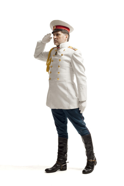 Mężczyzna w płaszczu rosyjski oficer - Zdjęcie, obraz
