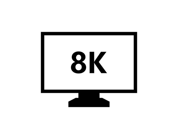 8K σύμβολο, υψηλής ευκρίνειας 8K σήμα ανάλυσης - Διάνυσμα, εικόνα