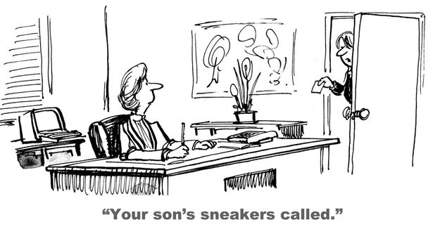 "Son las zapatillas de deporte de tu hijo.
." - Vector, Imagen