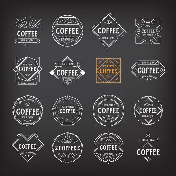 Conjunto de logotipo para o menu Café
 - Vetor, Imagem