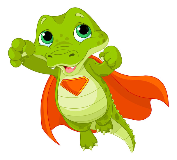Super Hero Alligator - Vektör, Görsel