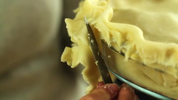 Cutting a pie crust - Footage, Video