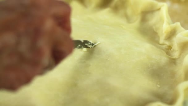 Woman baking an apple pie - Filmati, video