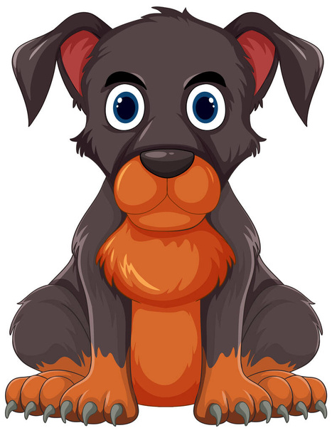 Lindo vector ilustración de un cachorro marrón - Vector, imagen