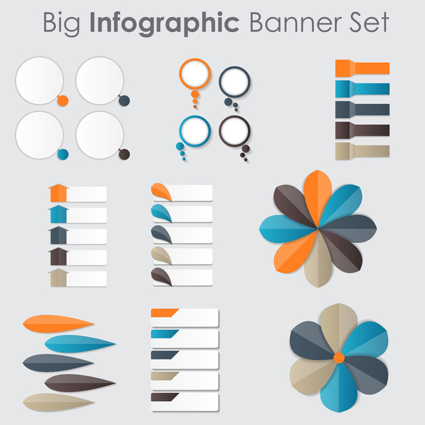 Gran Conjunto de Plantillas de Banner Infográfico para su Vector de Negocios
 - Vector, imagen
