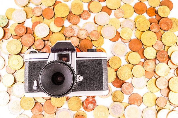 Resmi bir iş para kavramı fikri, fotoğraf makinesi ve para - Fotoğraf, Görsel