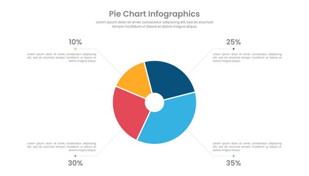 5 steps pie chart diagram for business presentation. Vector infographic. - Vector, Image