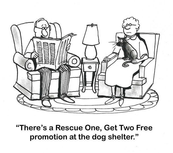 猫を愛する妻に言った夫のBW漫画,犬の避難所は,継続的な昇進を持っています. 彼女は興味がない.  - 写真・画像