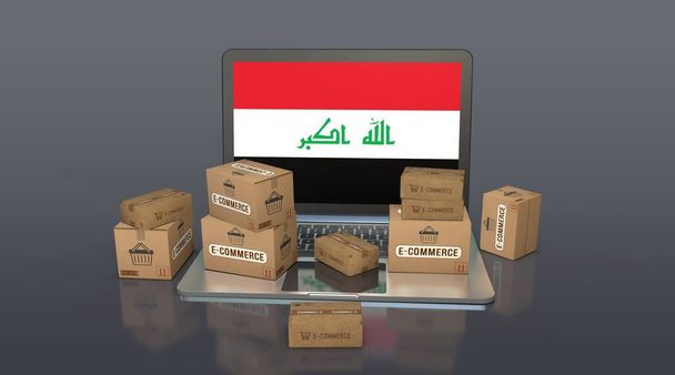  Irak, Irakin tasavalta, E-Commerce Visual Design, sosiaalisen median kuvia. 3D-renderointi. - Valokuva, kuva