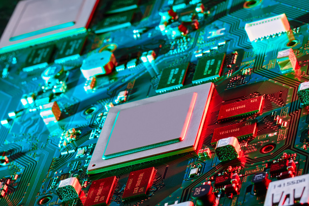 Electronic circuit board close up. - Fotó, kép