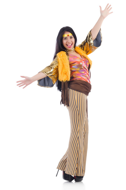 Chica en vestido latino colorido
 - Foto, Imagen
