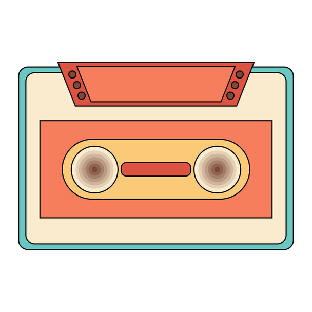 Cinta de audio retro. Mezcla cinta retro cassette - Vector, Imagen