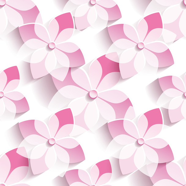 Background seamless pattern with stylized pink sakura - Vektori, kuva