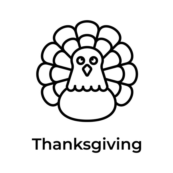 Chicken turkey vector design, thanksgiving icon in modern design style - Vector, Image