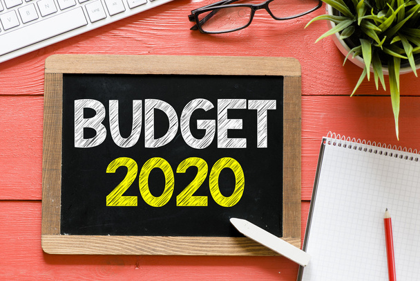 Budget 2020 Handwritten on blackboard - Photo, Image