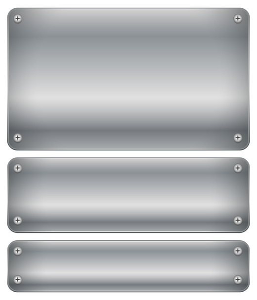 Set of shaded metal plates - Vektör, Görsel