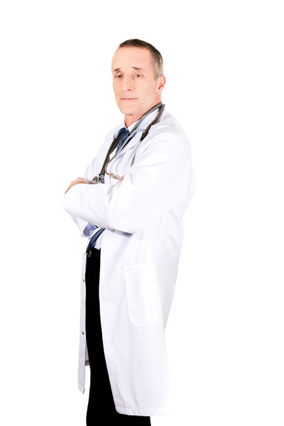 Side view male doctor with folded arms - Zdjęcie, obraz