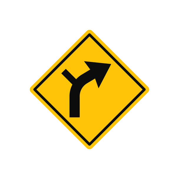 Közúti belépési görbületi forgalmi jelzés - Vektor, kép