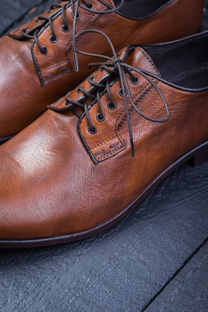 素敵な茶色の革の靴のペア - 写真・画像