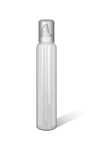 Vista de cerca cosméticos producto spray para el cabello aislado sobre fondo liso. - Foto, imagen