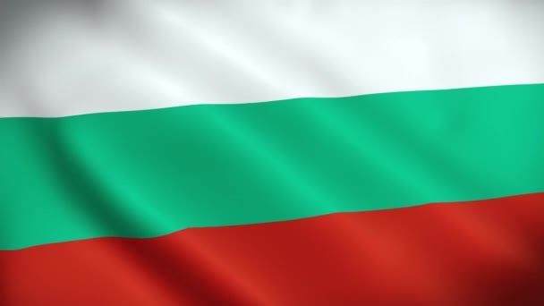 Bulgarian lipun animaatio. 4K. Bulgaria lippu purjehtii, Bulgarian tasavalta lippu tehdä animaatio - Materiaali, video