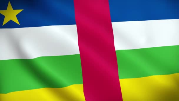 Флаг Центральноафриканской Республики, машущий на ветру) - Кадры, видео