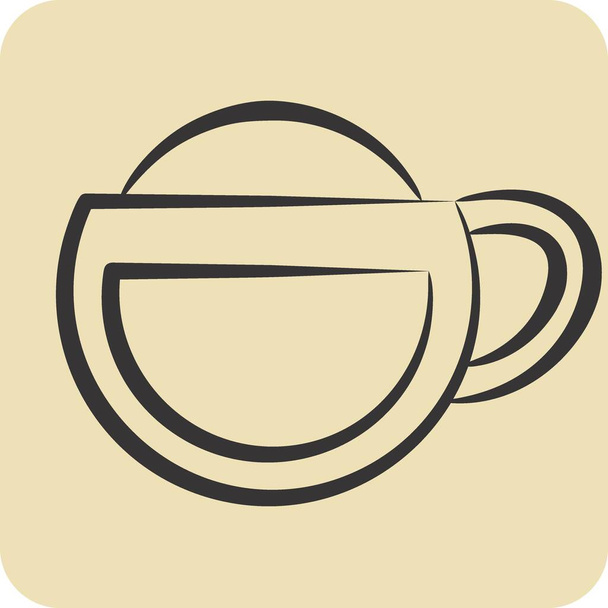 Ikona Cappuccino. związane z symbolem kawy. ręcznie rysowany styl. prosty projekt można edytować. prosta ilustracja - Wektor, obraz