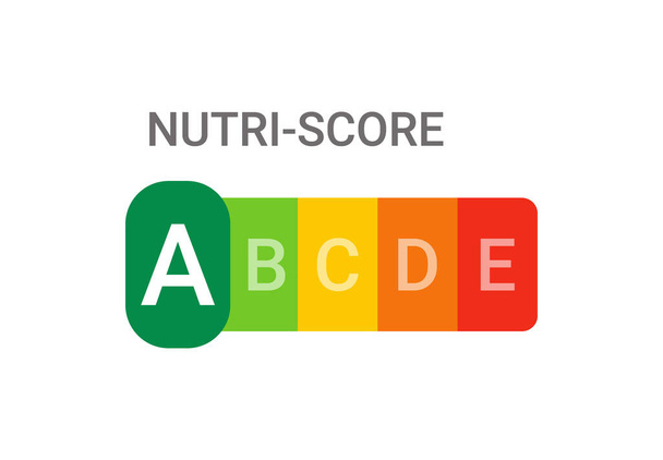 食品の健康的な食事のための栄養スコアの栄養ラベルのシンボル｜Nutri-Score - ベクター画像