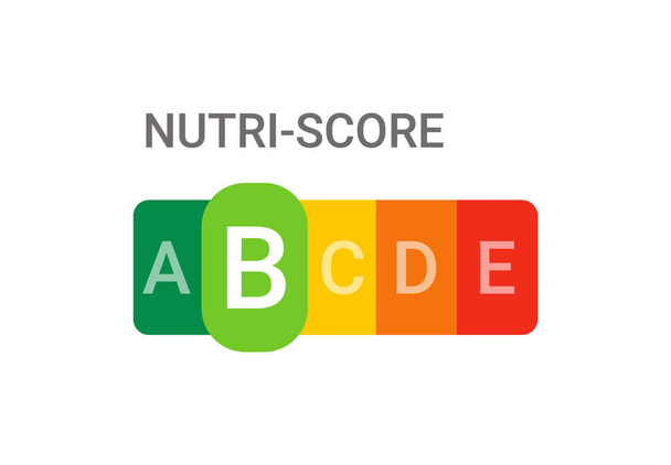 食品の健康的な食事のための栄養スコアの栄養ラベルのシンボル｜Nutri-Score - ベクター画像