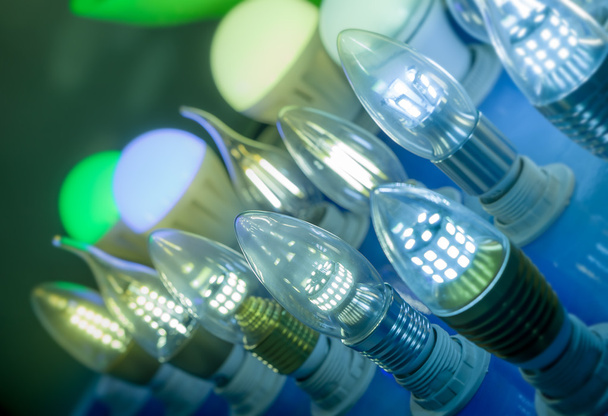 Algunas lámparas led luz azul ciencia y tecnología de fondo
 - Foto, imagen