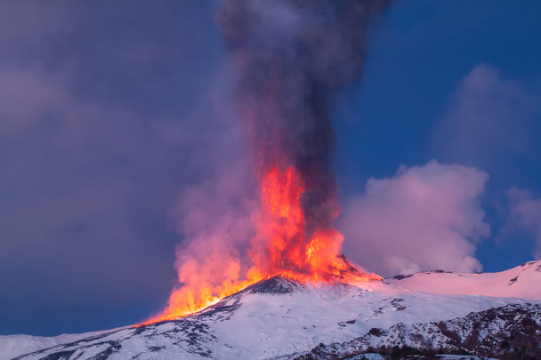Mount Etna Eruption and lava flow - Photo, Image
