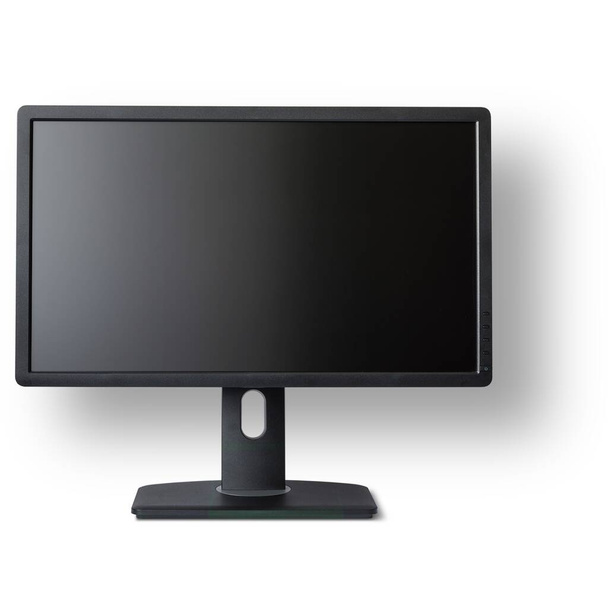 Realistyczny monitor PC izolowany na przezroczystym tle.. - Zdjęcie, obraz