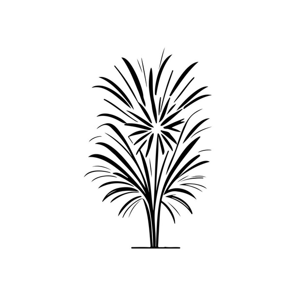 Havai fişek Simgesi eli siyah renk çizer Nisan aptalları logo vektör elementi ve sembol - Vektör, Görsel