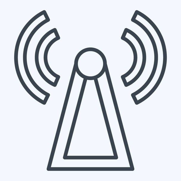 Πύργος Άικον Αντένα. που σχετίζονται με το δορυφορικό σύμβολο. στυλ γραμμής. απλό σχεδιασμό επεξεργάσιμο. απλή απεικόνιση - Διάνυσμα, εικόνα