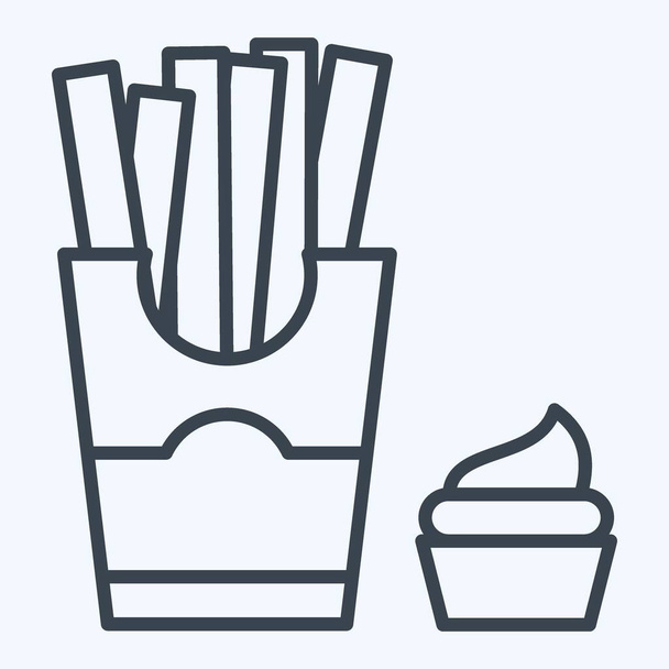 Εικονίδιο γαλλικές πατάτες. σχετίζονται με το σύμβολο Fast Food. στυλ γραμμής. απλό σχεδιασμό επεξεργάσιμο. απλή απεικόνιση - Διάνυσμα, εικόνα