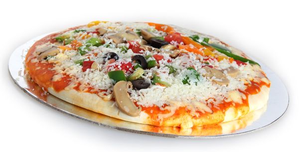 ruwe plantaardige pizza - Foto, afbeelding