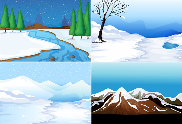 Winter scenes  - Vector, imagen