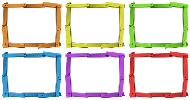 Wooden frames - Vector, Image