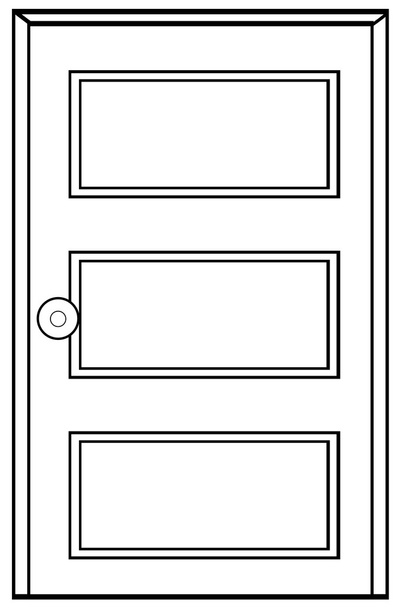 Houten deur - Vector, afbeelding