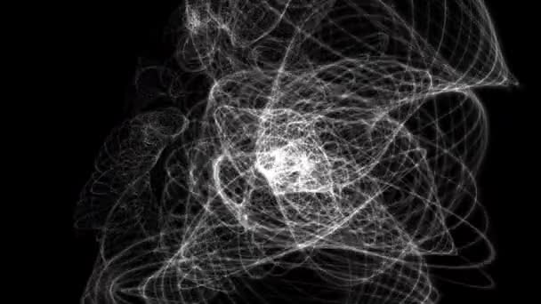 animation - Image en noir et blanc avec des rayures lumineuses dynamiques et des motifs tourbillonnants créant un sentiment de mouvement. - Séquence, vidéo