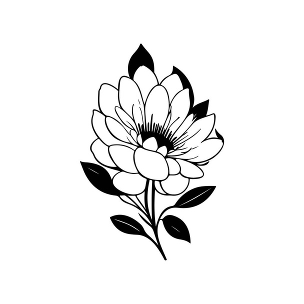 Rolf feidier Icon hand draw black color flower logo vektorelement und symbol - Vektor, Bild