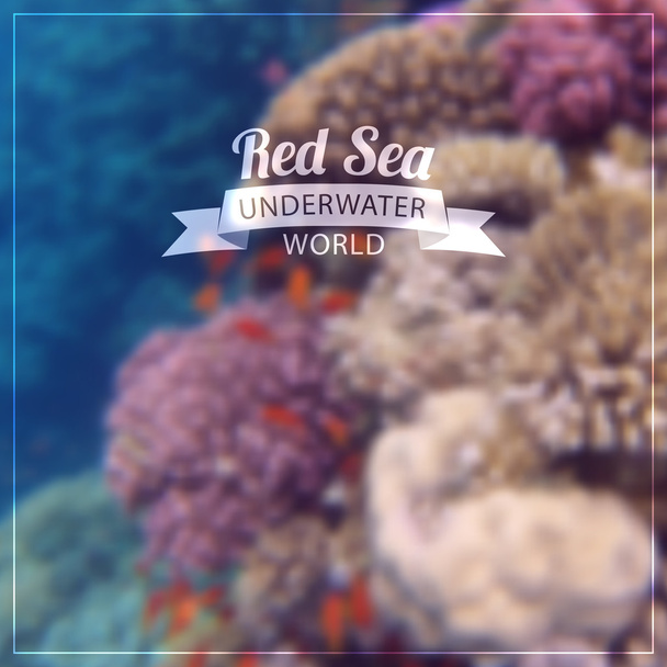 Vector wazig achtergrond - onderwater wereld van de rode zee. - Vector, afbeelding